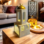 ⁦فانوس مرحب يا هلال مضئ علي شكل مسجد من الجبس⁩ - الصورة ⁦3⁩