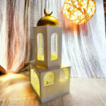 ⁦فانوس مرحب يا هلال مضئ علي شكل مسجد من الجبس⁩ - الصورة ⁦4⁩