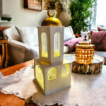 ⁦فانوس مرحب يا هلال مضئ علي شكل مسجد من الجبس⁩ - الصورة ⁦5⁩