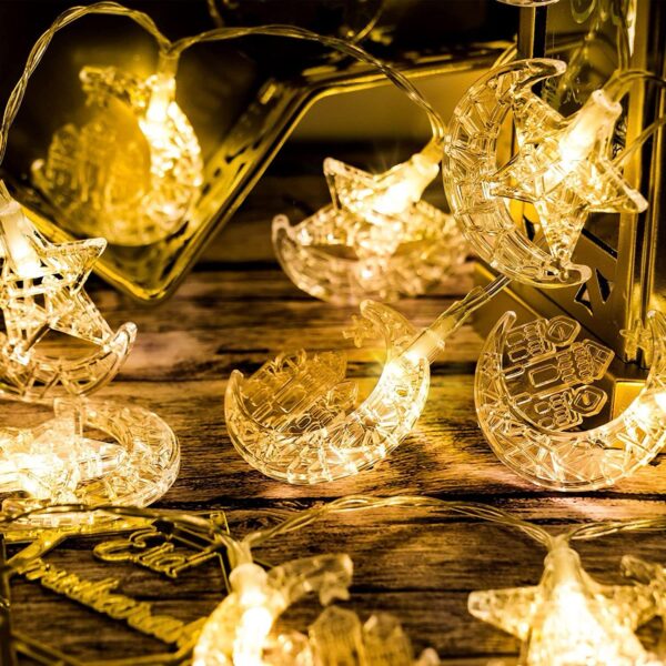 فرع زينة مضئ 3 متر شكل هلال ومسجد لأستقبال ليالي رمضان