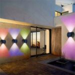 ⁦كشاف حائط ليد يعمل بالطاقة الشمسية مضاد للماء للحدائق والممرات 4 قطع⁩ - الصورة ⁦2⁩