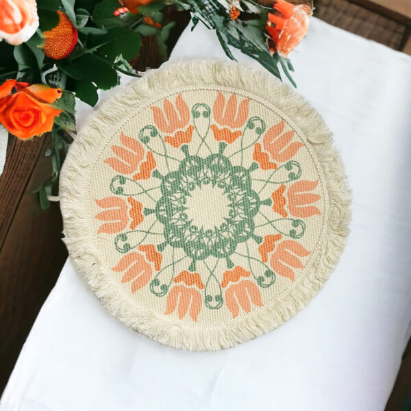 كوستر هاند ميد ديزاين بوهيمي لتقديم الطعام علي السفرة بشكل شيك