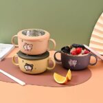 ⁦لانش بوكس بحلة استانليس ستيل بغطاء محكم الغلق ومعلقة لسهولة تناول الطعام للمدارس والجامعات والعمل بيد⁩ - الصورة ⁦2⁩