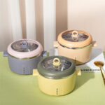 ⁦لانش بوكس بحلة استانليس ستيل لحفط حرارة الطعام بغطاء محكم الغلق ومعلقة لسهولة تناول الطعام بيد⁩ - الصورة ⁦6⁩