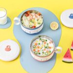 ⁦لانش بوكس بحلة استانليس ستيل من الداخل بمعلقة وغطاء محكم الغلق بيد للمدارس والجامعات والعمل⁩ - الصورة ⁦5⁩