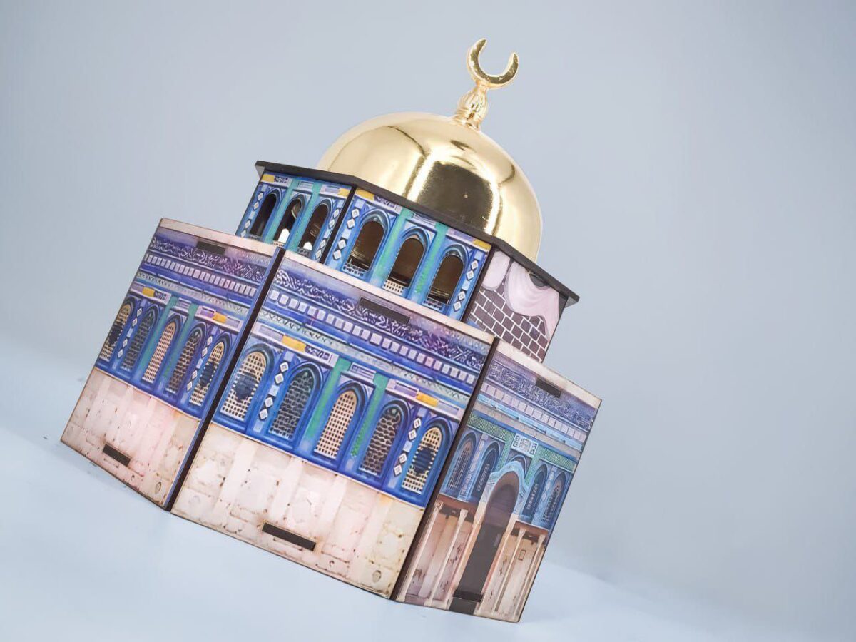 ⁦مبخرة قبة الصخرة لديكور رمضاني مميز وتعطير الأجواء من الخشب والمعدن⁩ - الصورة ⁦2⁩