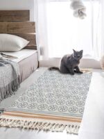 ⁦مشاية كتان بديزاين بوهيمي لغرف النوم والليفنج والدريسنج والمطبخ والحمام⁩ - الصورة ⁦2⁩