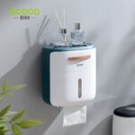 منظم وحامل ورق مناديل الحمام بدرج تخزين ورف بلزق دبل فيس قوي من ايكوكو - الصورة 4