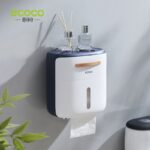 منظم وحامل ورق مناديل الحمام بدرج تخزين ورف بلزق دبل فيس قوي من ايكوكو - الصورة 5