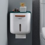 منظم وحامل ورق مناديل الحمام بدرج تخزين ورف بلزق دبل فيس قوي من ايكوكو - الصورة 6