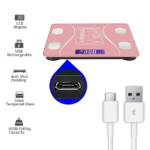 ⁦ميزان ديجيتال منزلي لقياس الوزن ونسبة العضلات والعظام والدهون والمياه بشاشة ليد رقمية سهلة القراءة⁩ - الصورة ⁦4⁩