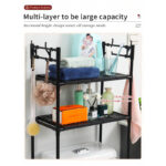 ⁦استاند 3 دور منظم وحامل لادوات الحمام فوق التواليت بهوكات لحمل وتعليق الليف والفوط⁩ - الصورة ⁦3⁩