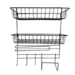 ⁦استاند معدن 2 دور منظم لأدوات المطبخ مع 2 حامل للمناديل و3 هوكات لتعليق الفوط ومعالق الغرف بلزق دبل فيس قوي⁩ - الصورة ⁦2⁩
