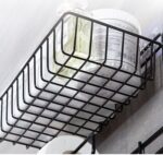 ⁦استاند معدن لتنظيم أدوات المطبخ مع حامل للمناديل و 6 هوكات لتعليق الفوط ومعالق الغرف بلزق دبل فيس⁩ - الصورة ⁦5⁩