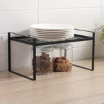 ⁦استاند ورف لتنظيم دواليب المطبخ لحمل الحلل والأطباق وبرطمانات التوابل في المطبخ من المعدن⁩ - الصورة ⁦2⁩