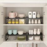 ⁦استاند ورف لتنظيم دواليب المطبخ لحمل الحلل والأطباق وبرطمانات التوابل في المطبخ من المعدن⁩ - الصورة ⁦4⁩