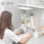 ⁦اندر شيلف معدن منظم للمكتب حامل للكتب واللابتوب عملي وسهل التعليق⁩ - الصورة ⁦4⁩