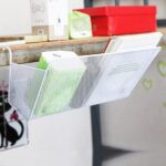 ⁦باسكت معدن منظم وحامل لأدوات المطبخ والحمام وادوات العناية بالشعر والبشرة سهل التعليق علي الارفف بدون ادوات⁩ - الصورة ⁦4⁩