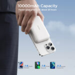 ⁦باور بانك لاسلكي بمنفذ يو اس بي وتايب سي لشحن 3 اجهزة في وقت واحد 10000 ملي امبير⁩ - الصورة ⁦10⁩