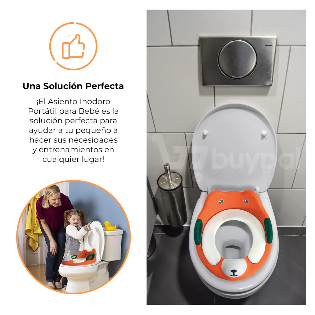 ⁦بوتي مبطنة لتدريب الأطفال علي استخدام التواليت مانعه للأنزلاق بيد تناسب جميع انواع الحمامات⁩ - الصورة ⁦4⁩