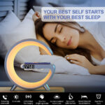 ⁦جهاز  5 في 1 شاحن لاسلكي وساعة رقمية ومنبة ومكبر صوت واباجورة بألوان متعددة لغرف النوم والدريسنج والمكتب⁩ - الصورة ⁦9⁩