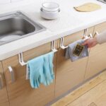 ⁦حامل فوط معدني يثبت علي درف المطبخ والابواب بدون حفر وتخريم⁩ - الصورة ⁦3⁩