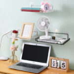 ⁦رف معدني لحمل الراوتر وادوات المطبخ والحمام وقطع الديكور بلزق دبل فيس قوي للتعليق بدون حفر⁩ - الصورة ⁦7⁩