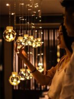 ⁦ستارة مضيئة 3.5 متر شكل كرات قابلة لتغير حركة الإضاءة لديكور رمضاني مميز⁩ - الصورة ⁦4⁩