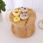 ⁦صينية خشب دوارة 2 دور لتنظيم وترتيب أدوات المطبخ والحمام والميك اب⁩ - الصورة ⁦3⁩