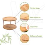 ⁦صينية خشب دوارة 2 دور لتنظيم وترتيب أدوات المطبخ والحمام والميك اب⁩ - الصورة ⁦4⁩