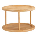 ⁦صينية خشب دوارة 2 دور لتنظيم وترتيب أدوات المطبخ والحمام والميك اب⁩ - الصورة ⁦6⁩