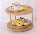 ⁦صينية خشب دوارة 2 دور لتنظيم وترتيب أدوات المطبخ والحمام والميك اب⁩ - الصورة ⁦9⁩