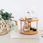 ⁦صينية خشب دوارة 2 دور لتنظيم وترتيب أدوات المطبخ والحمام والميك اب⁩ - الصورة ⁦11⁩