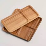 ⁦صينية مقسمة 2 خانة لتقديم الفطار والمكسرات والتسالي بشكل مختلف من الخشب⁩ - الصورة ⁦3⁩