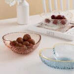 ⁦طبق علي شكل قلب لحمل وتقديم الفواكه والمكسرات والشوكولاتة والسلطات بشكل شيك من الاكليريك بحواف جولد⁩ - الصورة ⁦3⁩