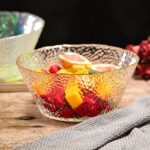 ⁦طقم اطباق اكليريك 3 شفاف قطع بمقاسات مختلفة بحواف جولد لحمل وتقديم السلطات والفواكه بشكل شيك⁩ - الصورة ⁦10⁩