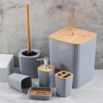 طقم حمام متكامل 6 قطع للحفاظ علي نظافة وترتيب الحمام بشكل شيك