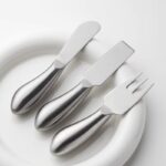 ⁦طقم سكاكين ميني استانليس ستيل 3 قطع للجبن والزبدة والكيك⁩ - الصورة ⁦4⁩