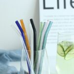 طقم شاليموه زجاج 6 قطع بألوان مختلفة قابل لإعادة الأستخدام مع فرش لسهولة التنظيف