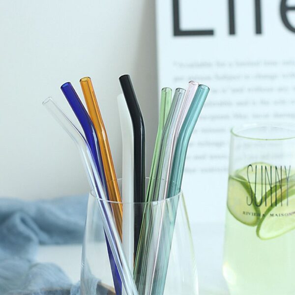 طقم شاليموه زجاج 6 قطع بألوان مختلفة قابل لإعادة الأستخدام مع فرش لسهولة التنظيف