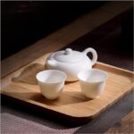 ⁦طقم صواني تقديم 3 قطع بمقاسات مختلفة للفطار والفواكه وفناجين الشاي والقهوة من الخشب⁩ - الصورة ⁦3⁩