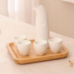 ⁦طقم صواني تقديم 3 قطع بمقاسات مختلفة للفطار والفواكه وفناجين الشاي والقهوة من الخشب⁩ - الصورة ⁦7⁩