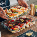 طقم صواني فرن بايركس حراري 3 قطع بمقاسات مختلفة لعمل وتقديم الطعام علي السفرة بشكل شيك