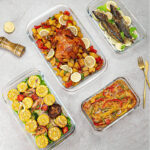 ⁦طقم صواني فرن بايركس حراري 3 قطع بمقاسات مختلفة لعمل وتقديم الطعام علي السفرة بشكل شيك⁩ - الصورة ⁦4⁩