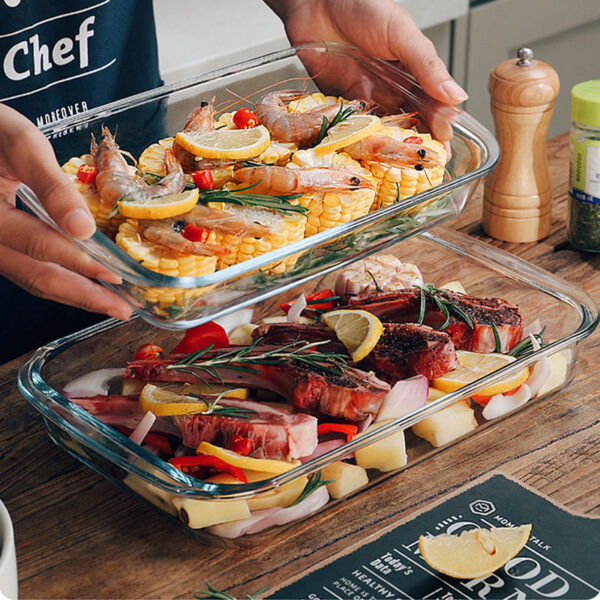 طقم صواني فرن بايركس حراري 3 قطع بمقاسات مختلفة لعمل وتقديم الطعام علي السفرة بشكل شيك