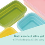 ⁦طقم علب ثلاجة 4 قطع بمقاسات مختلفة سيليكون قابل للطي بغطاء شفاف محكم الغلق⁩ - الصورة ⁦7⁩