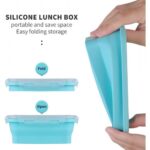 ⁦طقم علب ثلاجة 4 قطع بمقاسات مختلفة سيليكون قابل للطي بغطاء شفاف محكم الغلق⁩ - الصورة ⁦9⁩