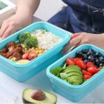 ⁦طقم علب ثلاجة 4 قطع بمقاسات مختلفة سيليكون قابل للطي بغطاء شفاف محكم الغلق⁩ - الصورة ⁦10⁩