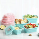 ⁦طقم علب ثلاجة 4 قطع بمقاسات مختلفة سيليكون قابل للطي بغطاء شفاف محكم الغلق⁩ - الصورة ⁦12⁩