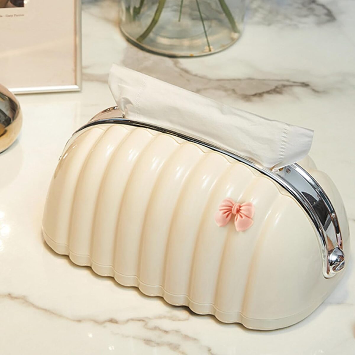 ⁦علبة مناديل شكل شنطة لغرف النوم والأطفال والليفنج من الاكليريك⁩ - الصورة ⁦9⁩